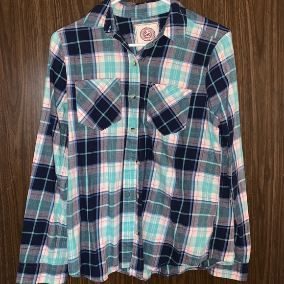 SO Tops - Plaid Button-Up SO Tops - Plaid Button-Up